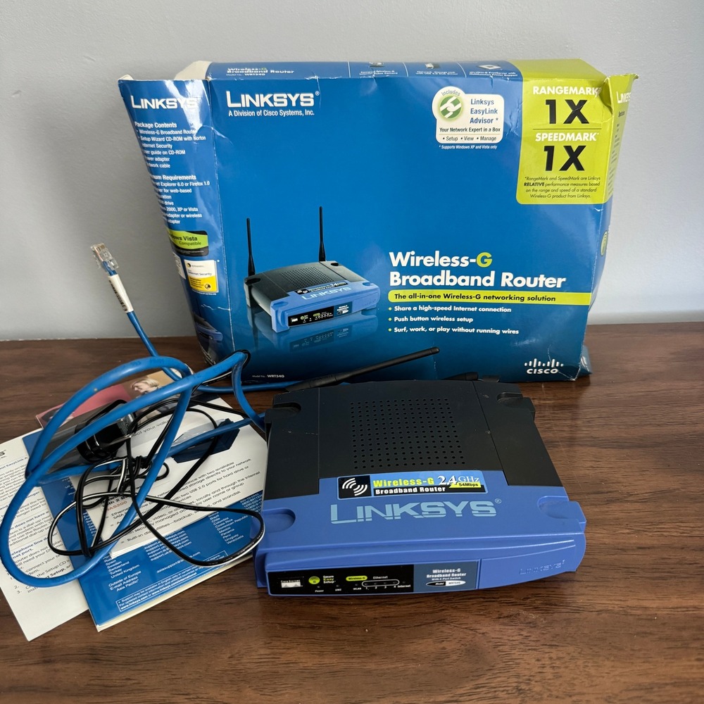 Linksys WRT54G V8.2 Wireless-G 2.4GHz 54Mbps Broadband Router with 4-Port Switch